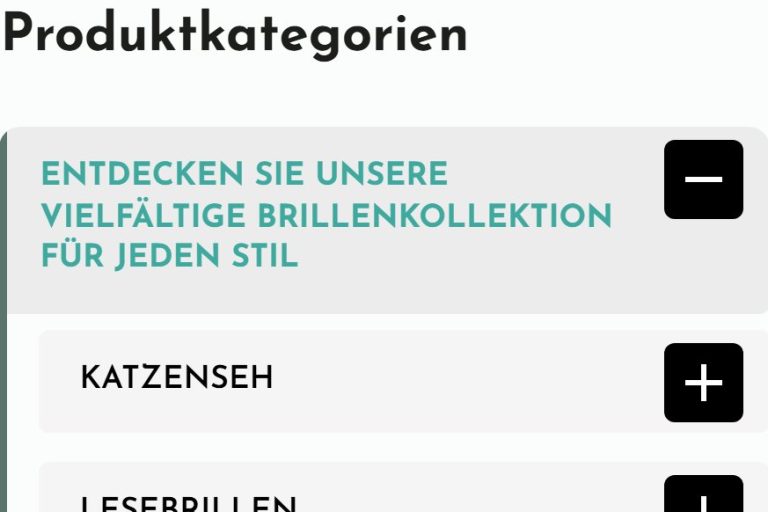 Kategorie-Akkordeon in der Shop-Seitenleiste