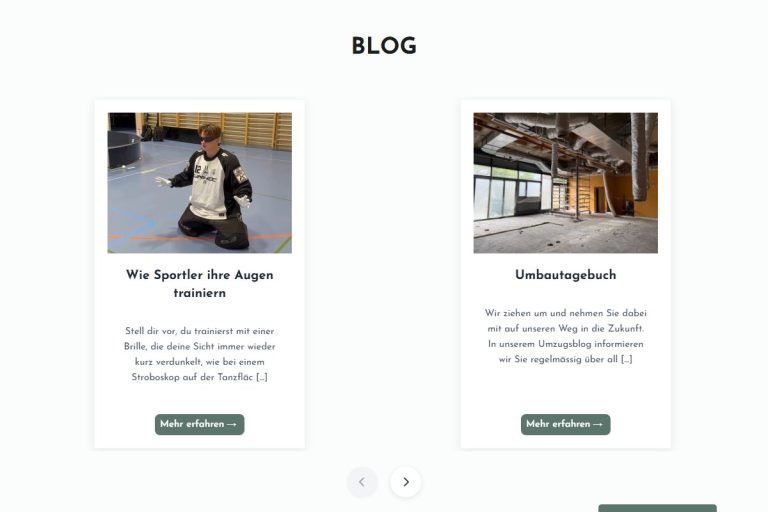 Blog-Slider auf der Startseite von augenkontakt-shop.ch