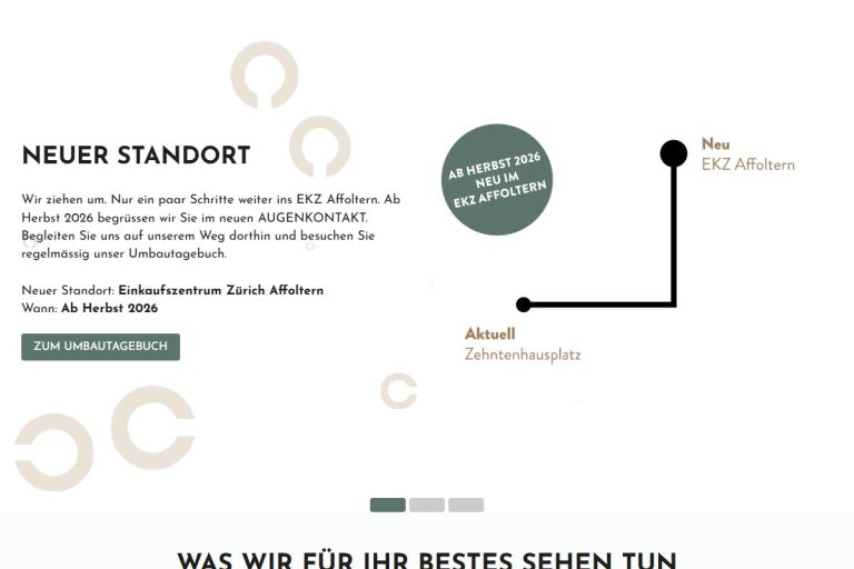 Hero-Slider mit Partikel-Hintergrund auf der Startseite