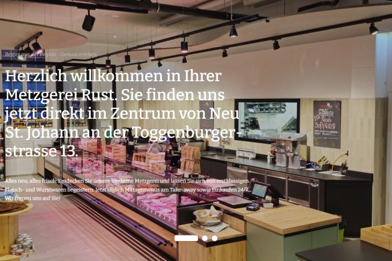 Hero-Slider auf der Startseite von metzgerei-rust.ch