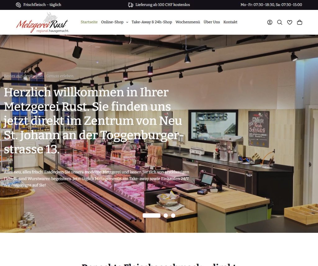 Startseite von metzgerei-rust.ch