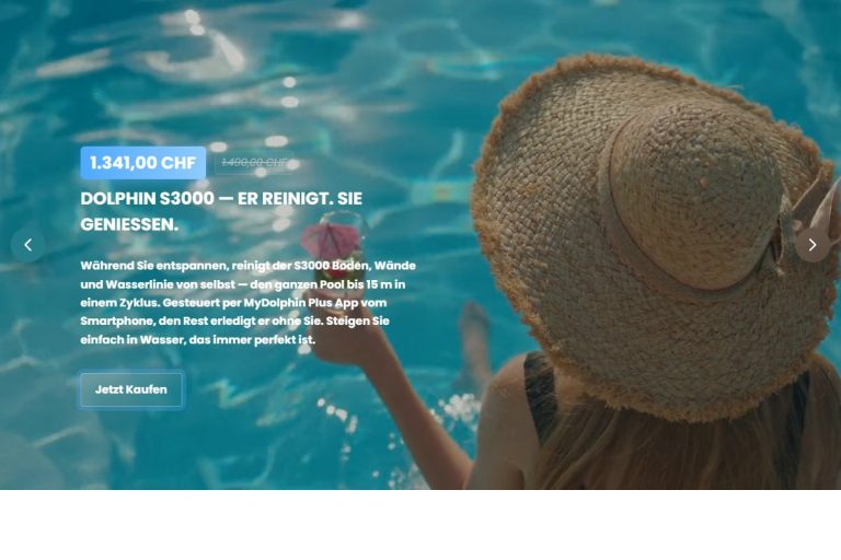 Hero-Slider der Startseite von poolroboter.ch