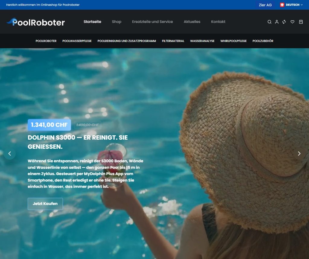 Startseite von poolroboter.ch