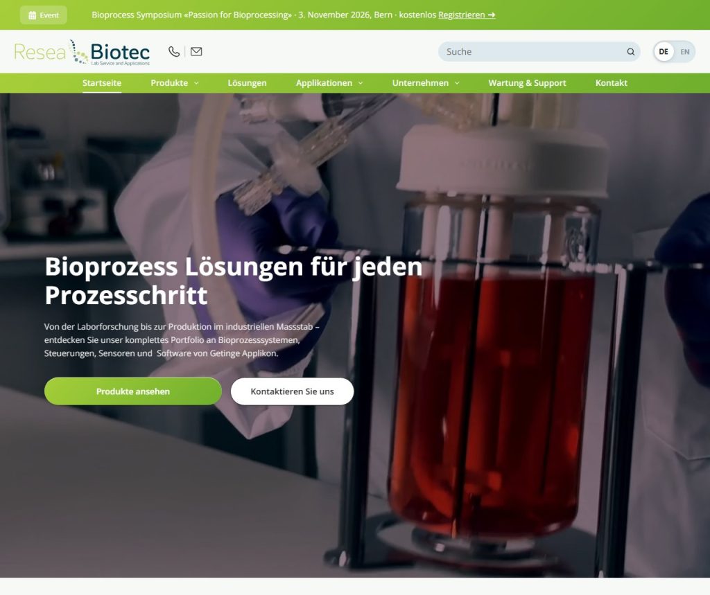 Startseite von reseabiotec.ch