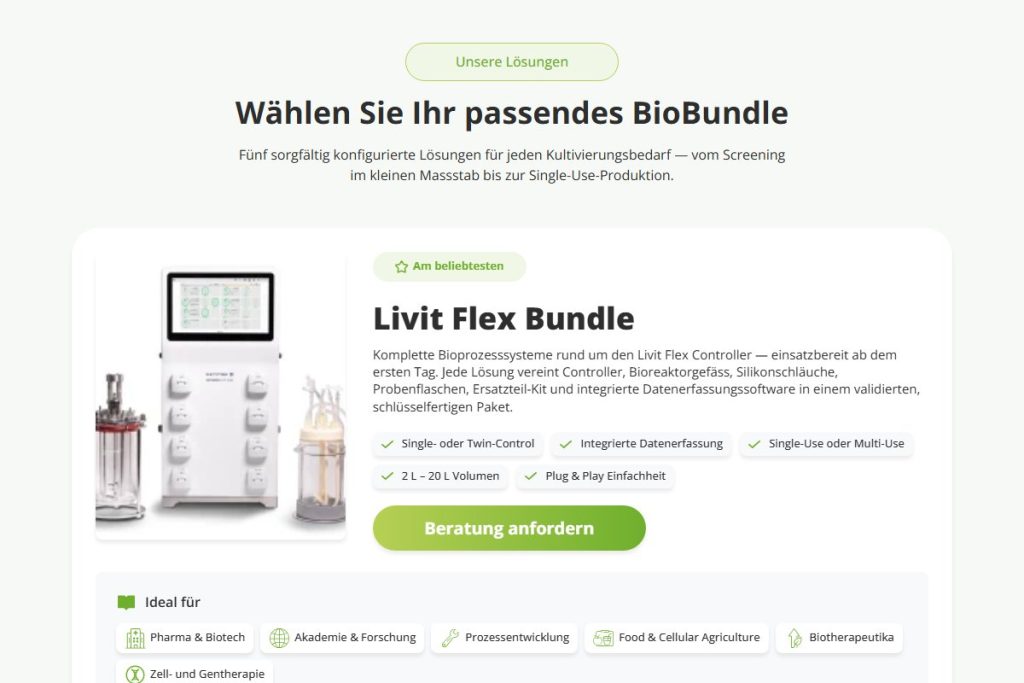 BioBundle-Lösungen mit enthaltenen Produkten auf reseabiotec.ch