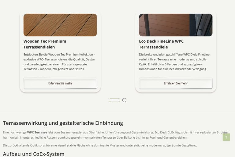 Slider mit verwandten Produkten auf einer Produktseite